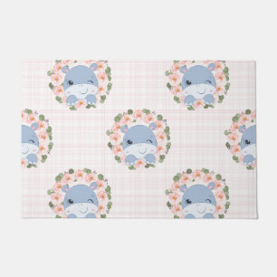 Paillasson Tatouage Hippo and Flower