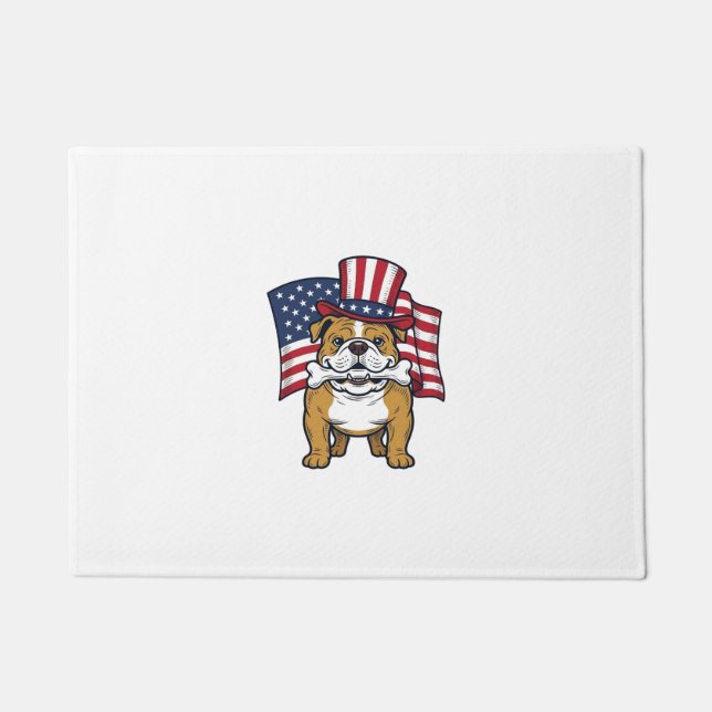 Paillasson Taurillon Patriotique Avec Drapeau Vector Design_1 (Devant)