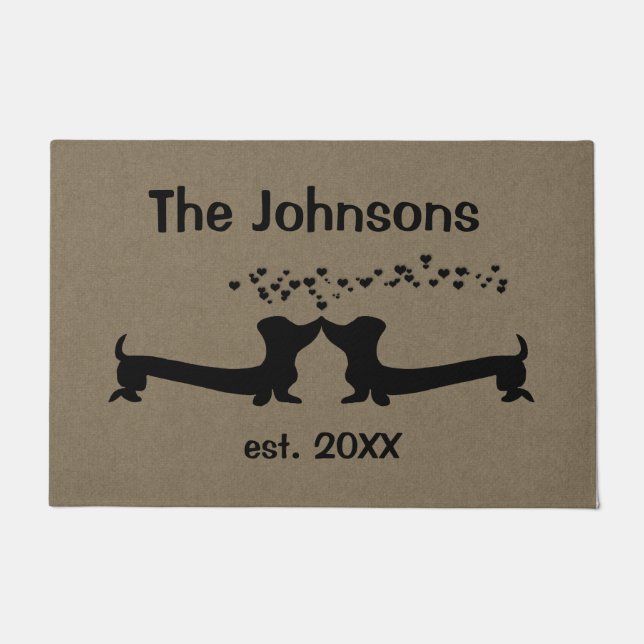 Paillasson Teckels mariés dans l'amour (Devant)