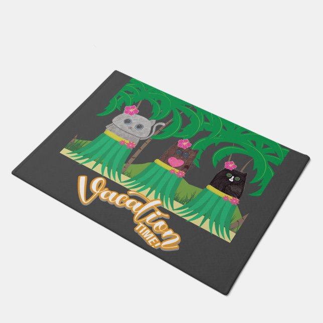Paillasson Temps de vacances Hula Kitty Doormat (Incliné)