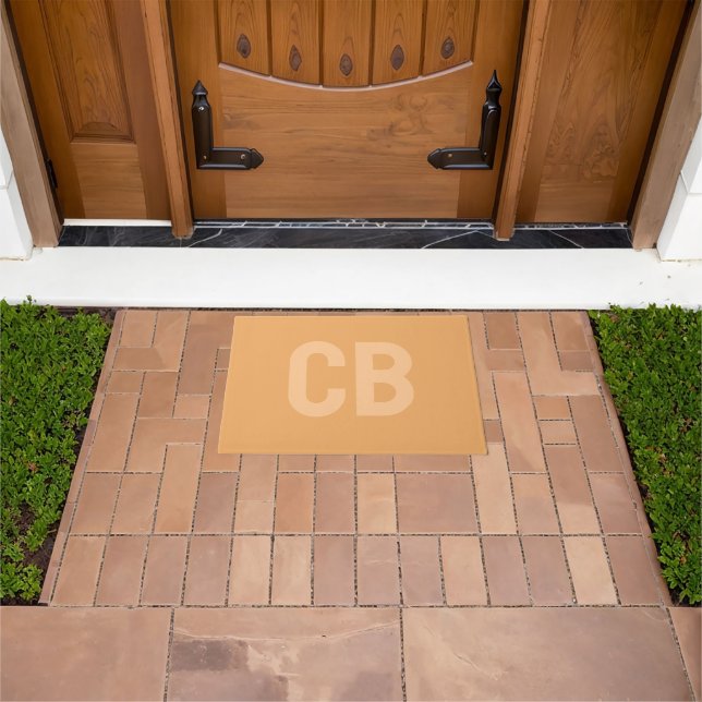 Paillasson Tendance Couleur douce Monogramme orange mat (De plein air)