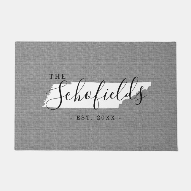 Paillasson Tennessee Famille Monogramme État Porte (Devant)