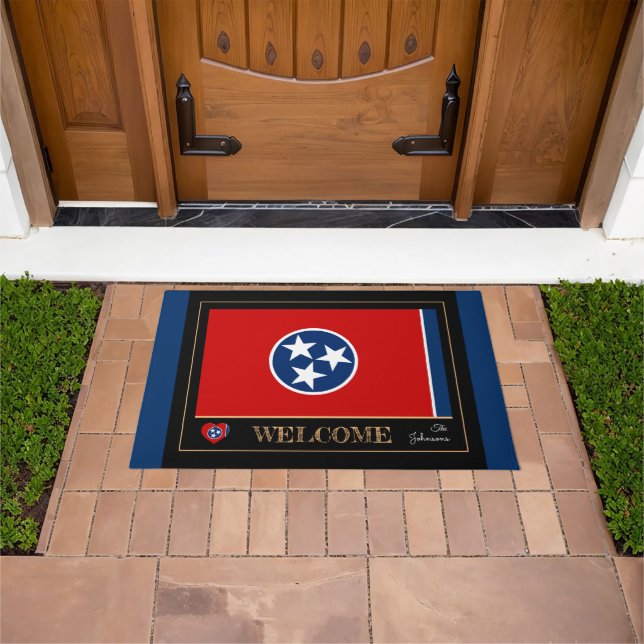 Paillasson Tennessee & Tennessee Drapeau mat / sports USA (De plein air)