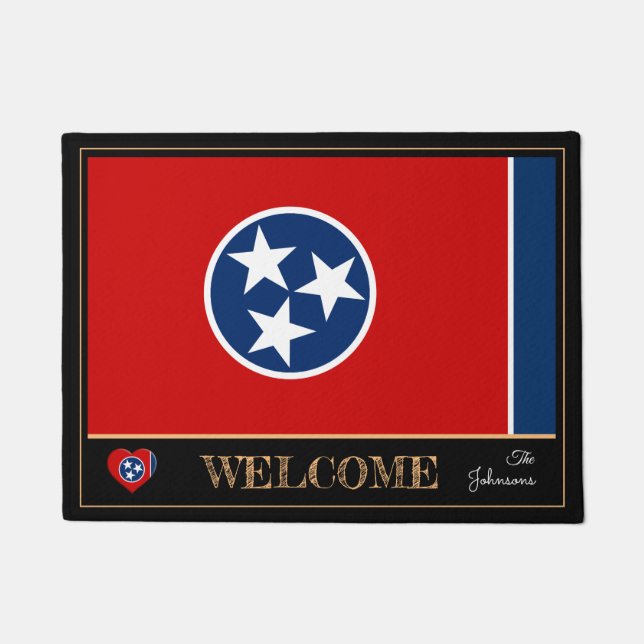Paillasson Tennessee & Tennessee Flag house / sports USA (Devant)