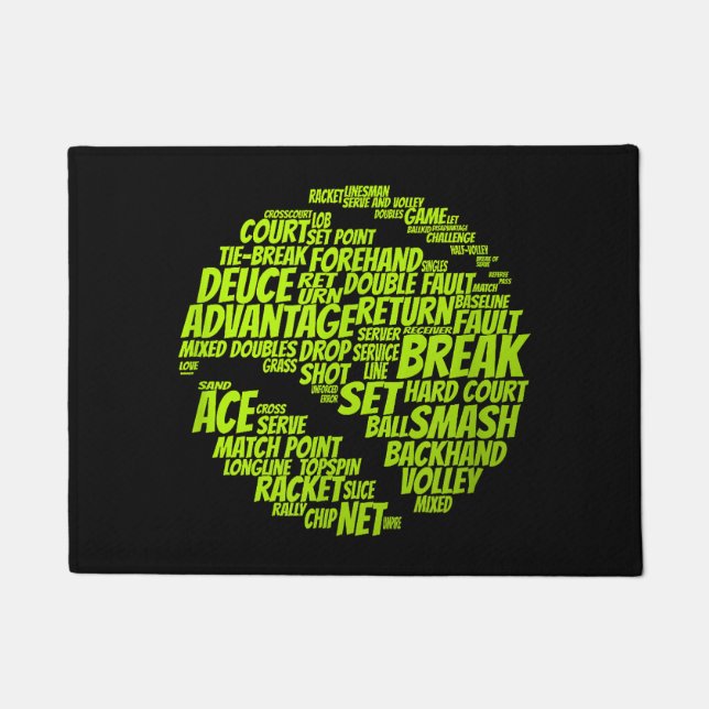 Paillasson Termes Tennis Joueur De Tennis Jouer Tennis Ball (Devant)