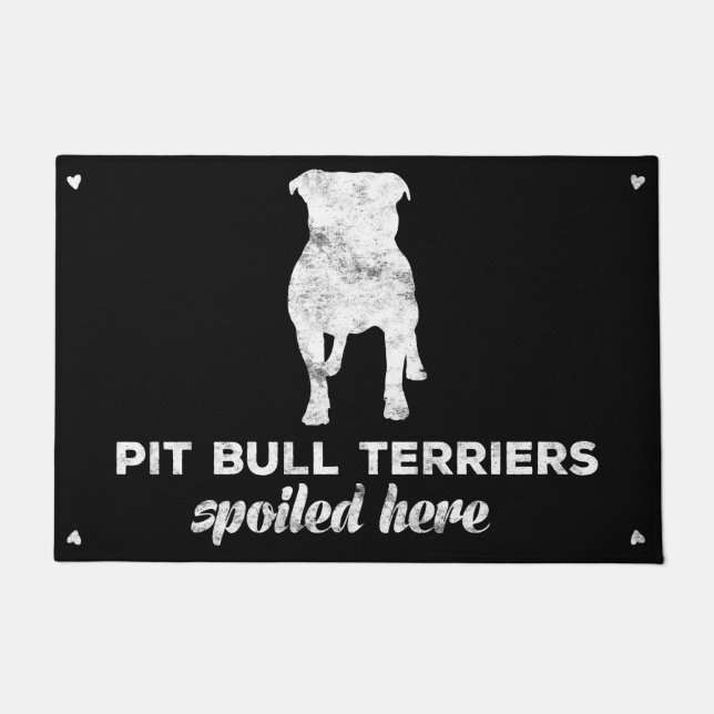 Paillasson Terriers de pitbull corrompus ici (Devant)