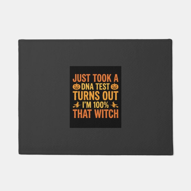 Paillasson Test ADN de sorcière d'Halloween Design drôle (Devant)