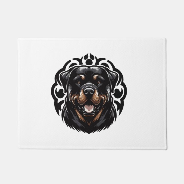 Paillasson Tête de chien Rottweiler (Devant)