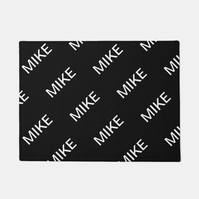 Paillasson Texte personnalisable | Bold Modern Black & White (Devant)