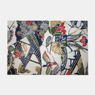 Paillasson Textile japonais kimono Vintage (Bingata)
