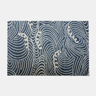Paillasson Textile japonais vintage, Motif de vague