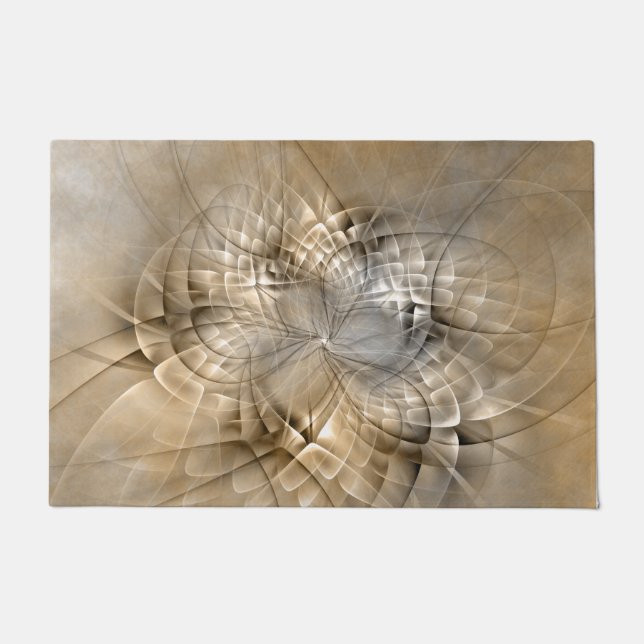 Paillasson Texture d'art fractal moderne abstrait Tons de Ter (Devant)
