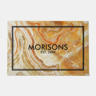 Paillasson Texture en pierre de marbre beige et Brown