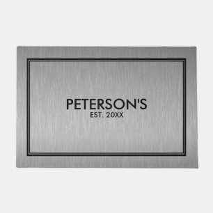 Paillasson Texture métallique grise Imprimer Cadre noir