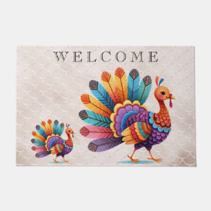 Paillasson Thanksgiving Bright Feathers Turquie Doormat