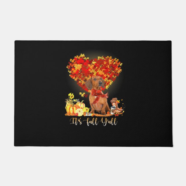 Paillasson Thanksgiving It's Fall Y'all Dachshund (Devant)