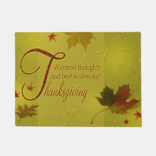 Paillasson Thanksgiving veut typographie Feuilles