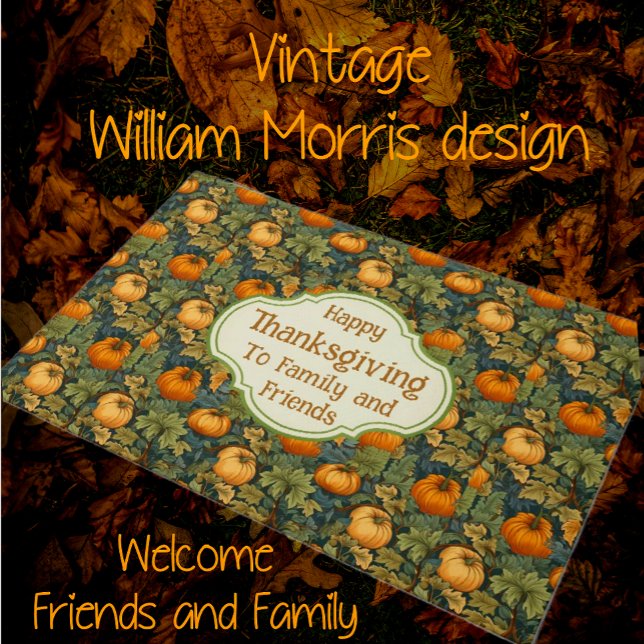 Paillasson Thanksgiving WM Morris Customisé Citrouille d'auto (Welcome with this charming pumpkin patch
Thanksgiving doormat!)