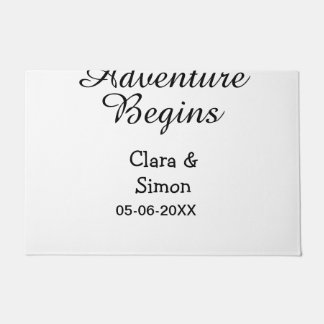 Paillasson The adventure begins wedding couple name datsimple