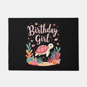 Paillasson Thème de fête d'anniversaire Tortue de mer Fille d