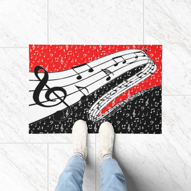 Paillasson Thème musical rouge et noir (Intérieur)