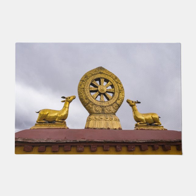 Paillasson Tibet, Lhassa - Roue du Dharma dans le temple de J (Devant)