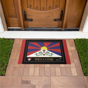 Paillasson Tibet & Tibétain Drapeau maison mats/sports Bienve