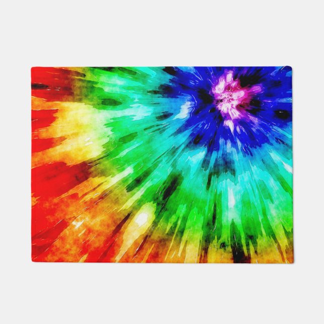Paillasson Tie Dye rencontre l'aquarelle (Devant)