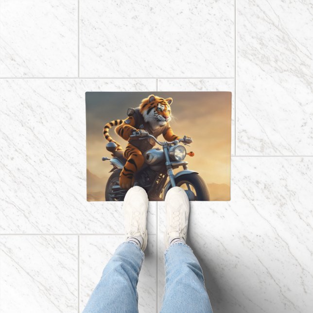 Paillasson Tiger riding a motorcycle (Intérieur)