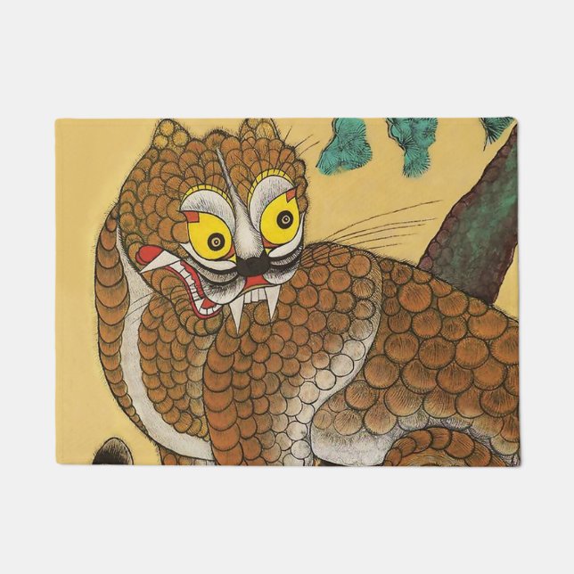 Paillasson Tigre laid folklorique coréen Minhwa (Devant)