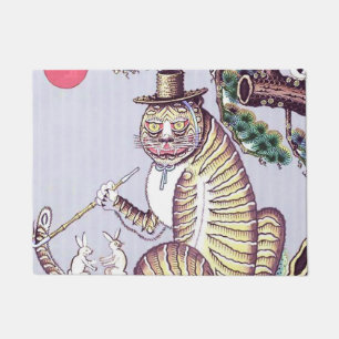 Paillasson Tigre Minhwa avec lapins et pipe
