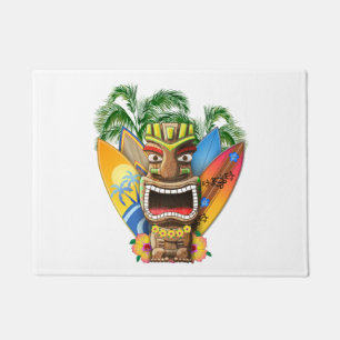 Paillasson Tiki hawaïen surfant