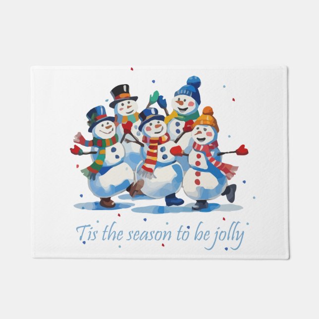 Paillasson Tis the Season to be Jolly Dancing Jolly Snowmen (Devant)