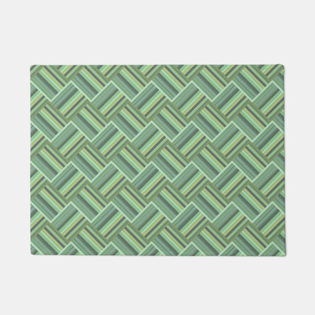 Paillasson Tissage de bandes vert olive (Devant)