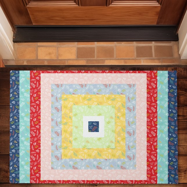 Paillasson Tissu de patchwork arc-en-ciel floral Jelly Roll (Créateur téléchargé)
