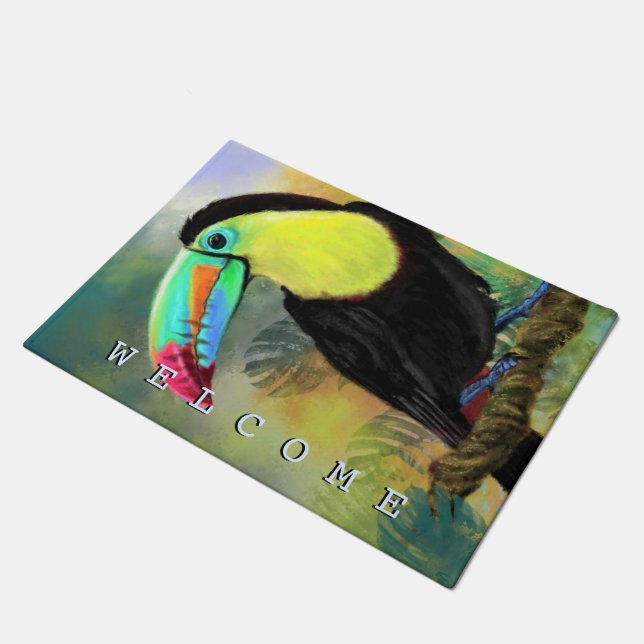 Paillasson Toco Toucan Bird Doormat - Welcome  (Incliné)