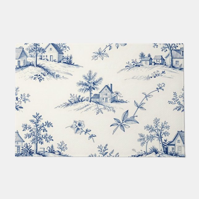 Paillasson Toile de Jouy Countryside Seamless Pattern (Devant)