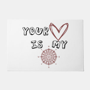 Paillasson Ton coeur est mon boussole