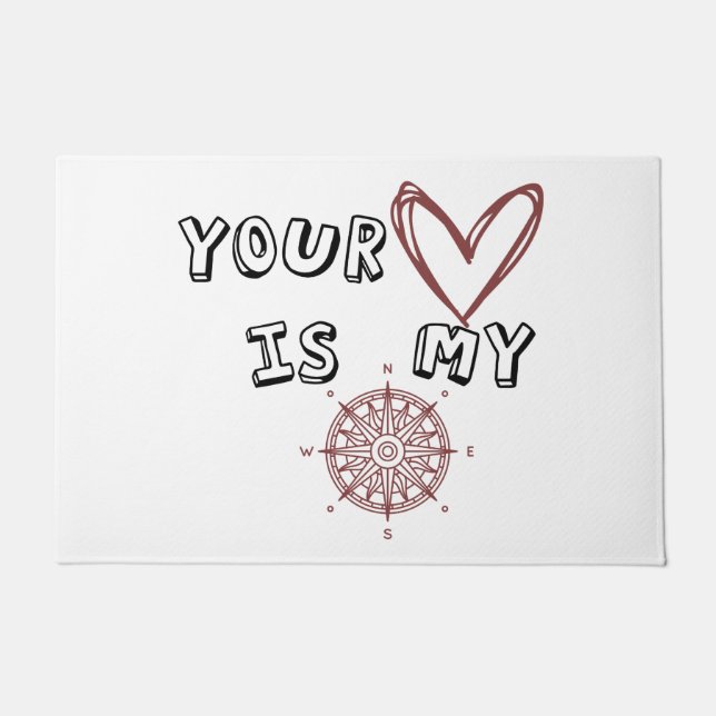 Paillasson Ton coeur est mon boussole (Devant)