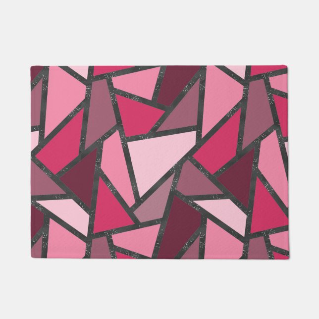 Paillasson Tons de motif en vitrail rose (Devant)