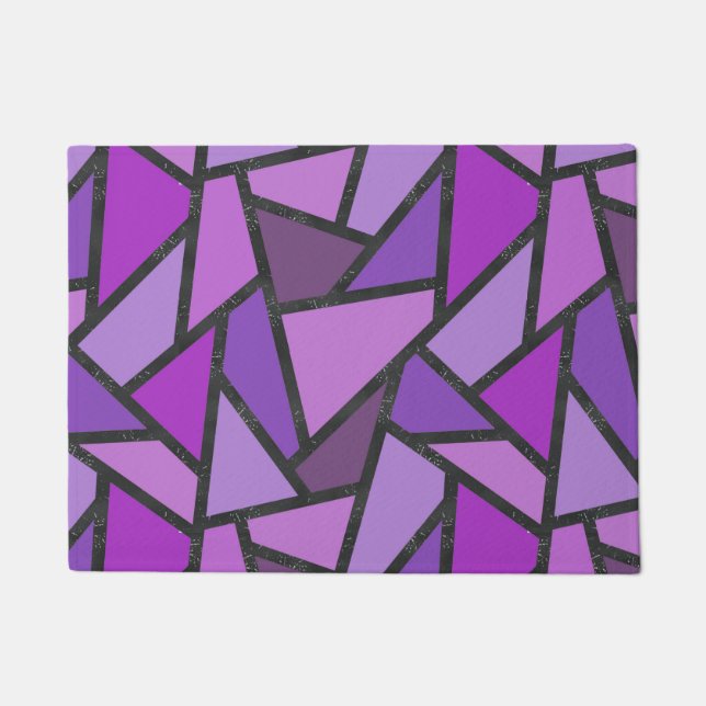 Paillasson Tons de vitrail violet motif (Devant)