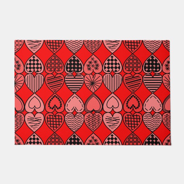 Paillasson Topsy Turvy Hearts 24" x 36" Porte Mat (Devant)