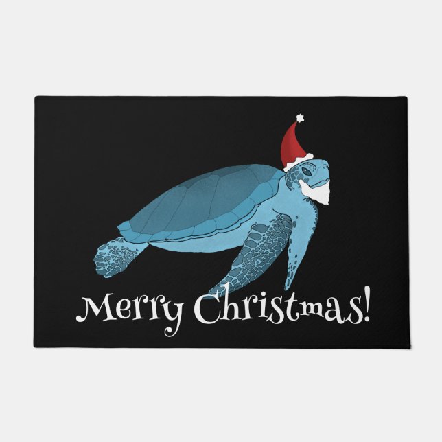 Paillasson Tortue de mer de Noël (Devant)