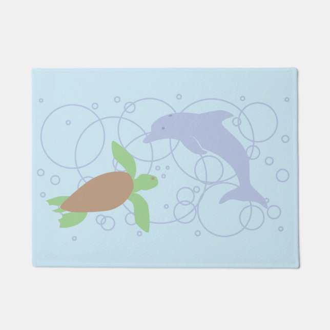 Paillasson Tortue de mer et dauphin (Devant)