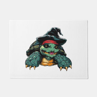 Paillasson Tortue en Sorcière Casquette Halloween Éffrayant A