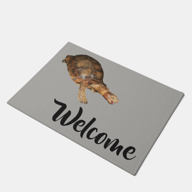 Paillasson Tortue Forestière Asiatique - Bienvenue (Incliné)