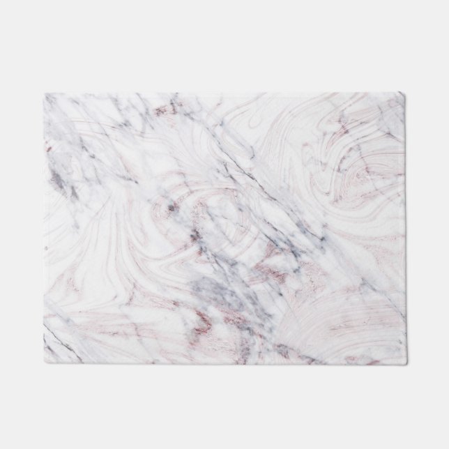 Paillasson Touche de marbre blanc et gris chic tendance (Devant)