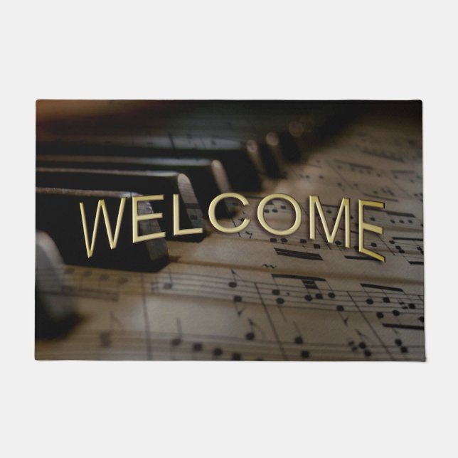 Paillasson Touches de piano de musique antique (Devant)