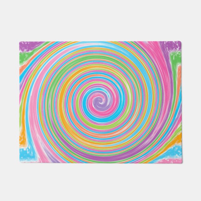 Paillasson Tourbillon arc-en-ciel coloré (Devant)