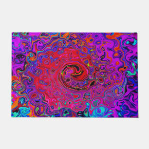 Paillasson Tourbillon Rouge et Violet Abstrait Rétro Liquide